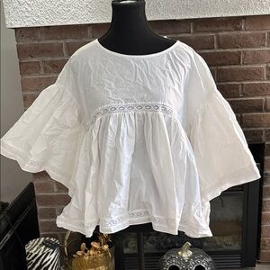 Chic White Women's Blouse with Lace Detail